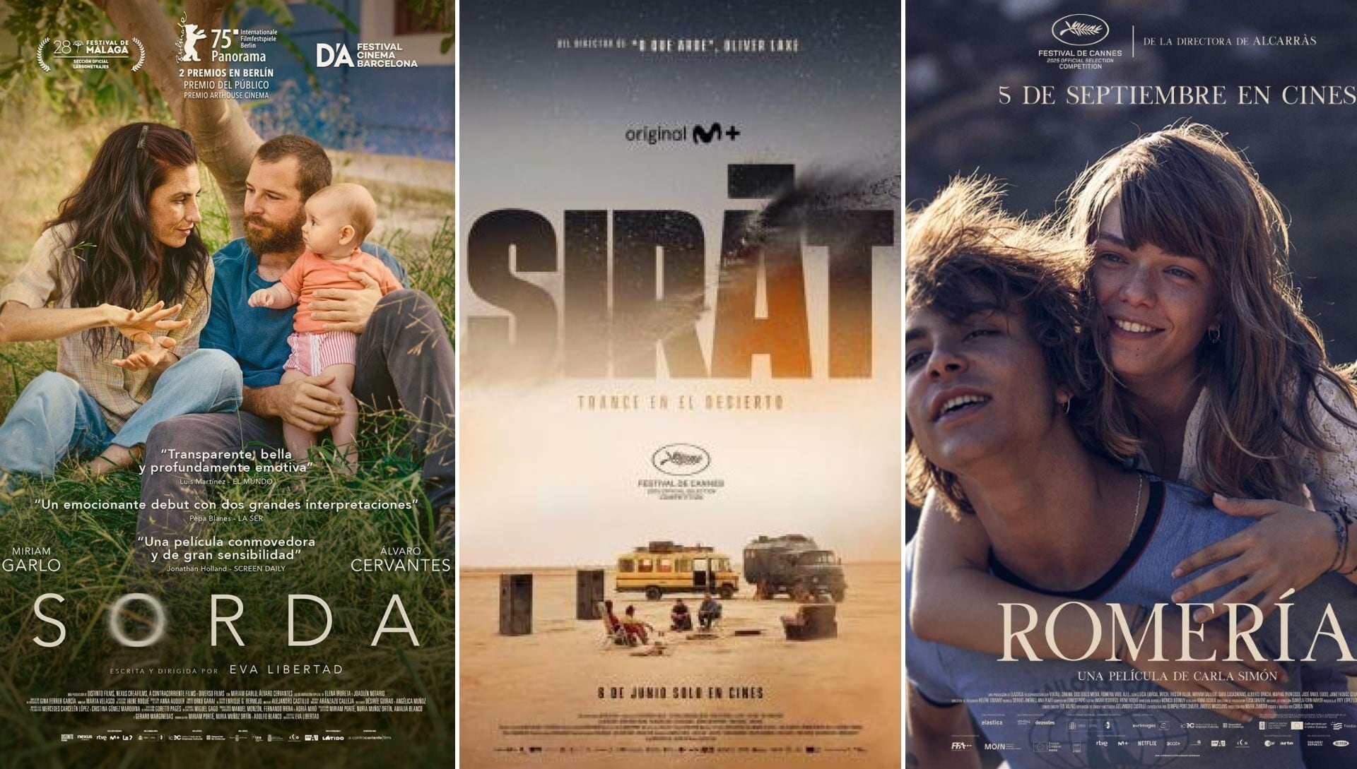 'Sorda', 'Sirat' y 'Romería' son las películas españolas seleccionadas para los Oscar