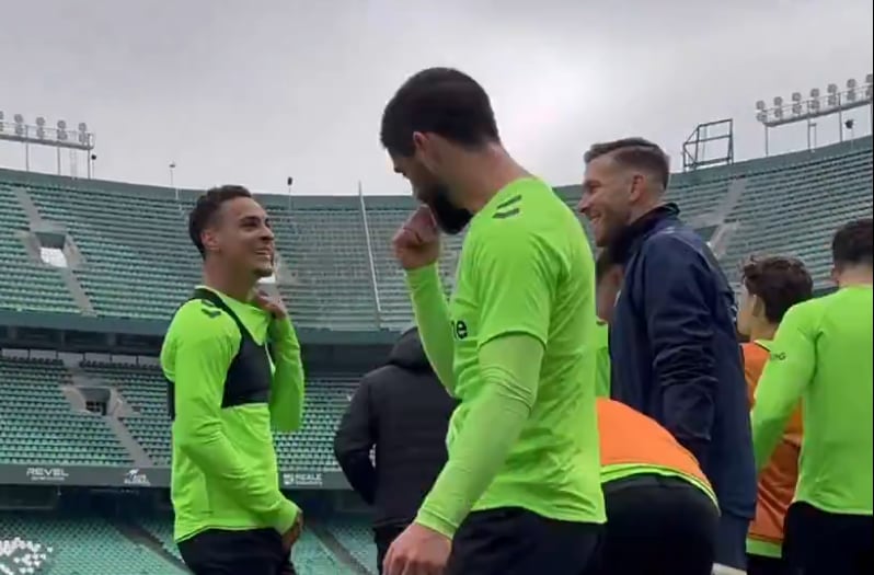 Antony, isco y Adrián, en el último entrenamiento del Real Betis