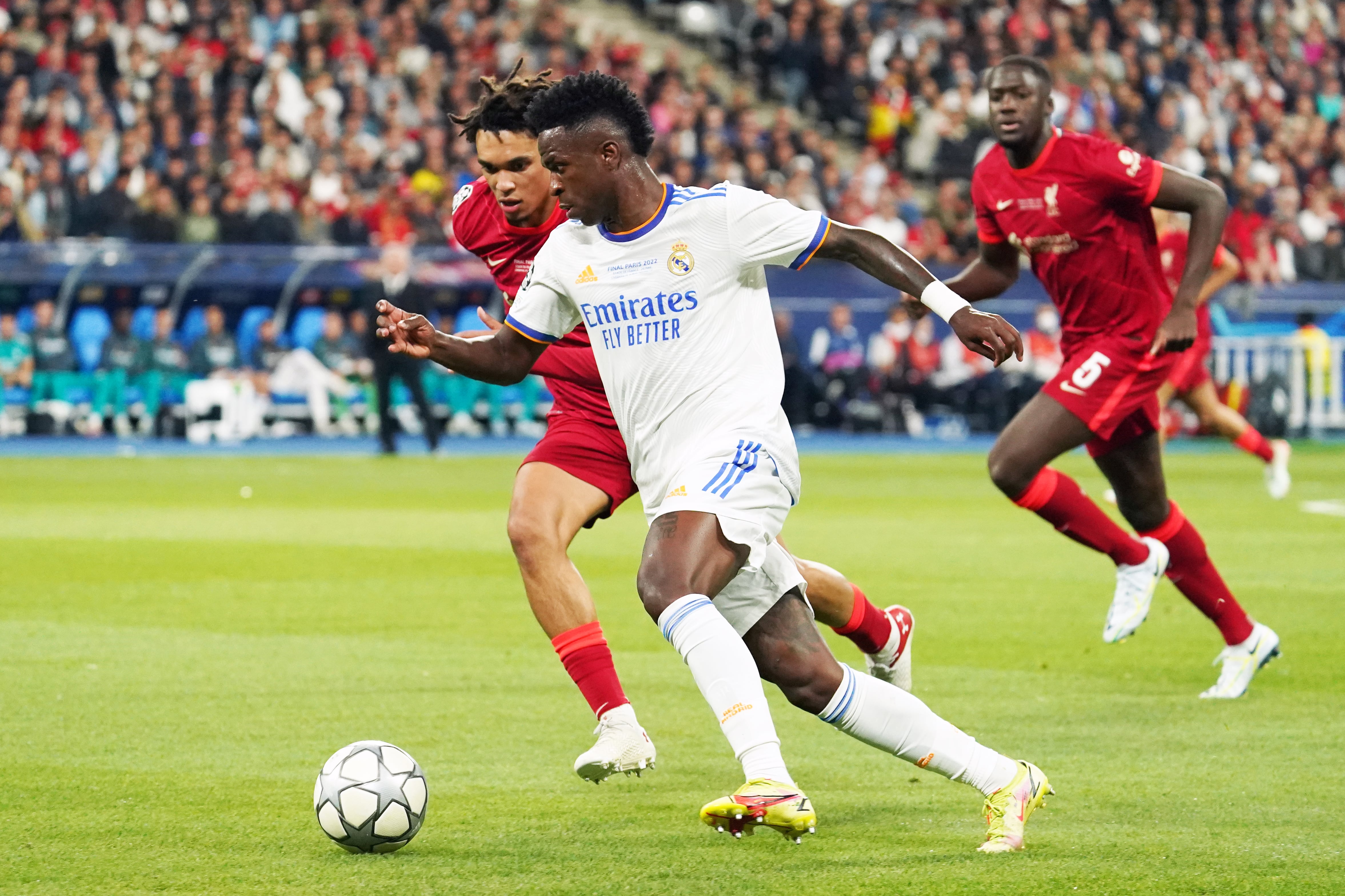 Vinicius Junior durante el partido contra el Liverpool de la final de la Champions League.