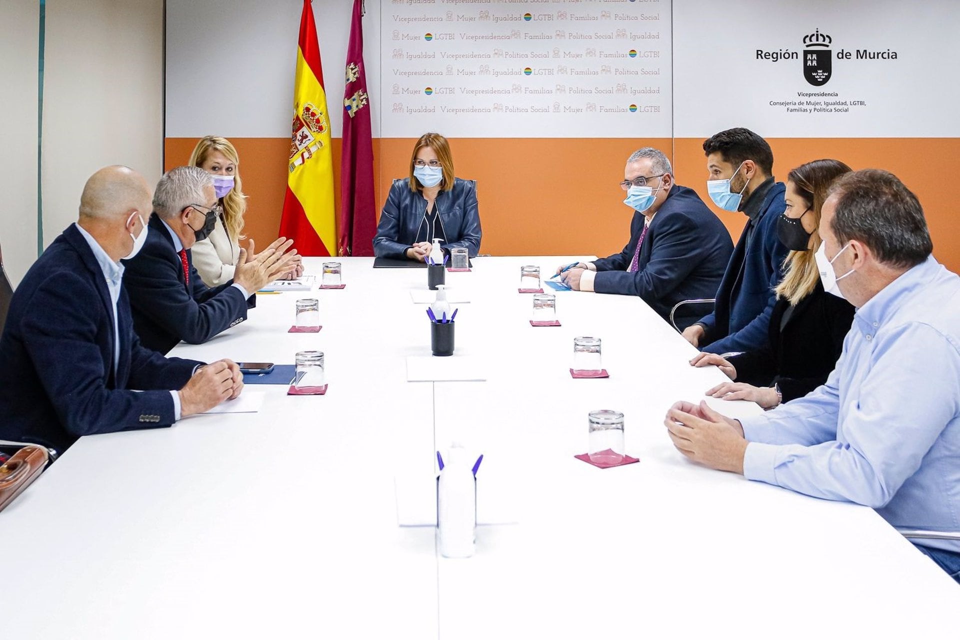 Reunión de la consejera de Mujer, Igualdad, LGTBI, Familias y Política Social, Isabel Franco, con los representantes de las asociaciones de residencias de mayores de la Región de Murcia