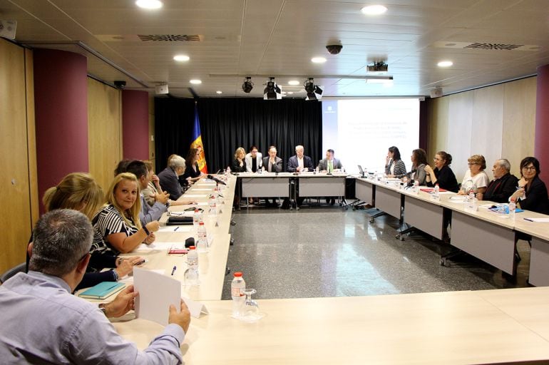 Un moment de la reunió de la Copec ahir