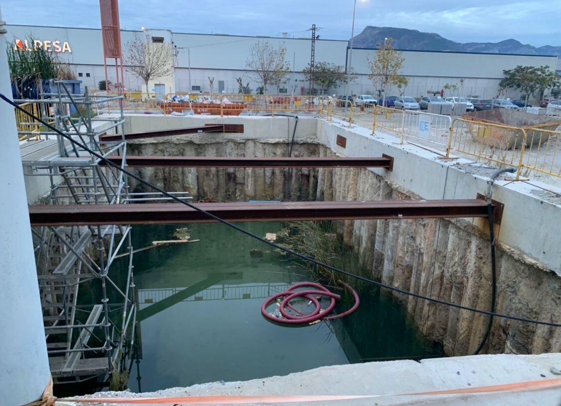 Estación de tren de Tavernes en obras