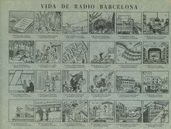 La SER deposita su legado en la Caja de las Letras del Instituto Cervantes: un auca de 1949, una especie de cómic primitivo, con motivo del 25 aniversario de Radio Barcelona.