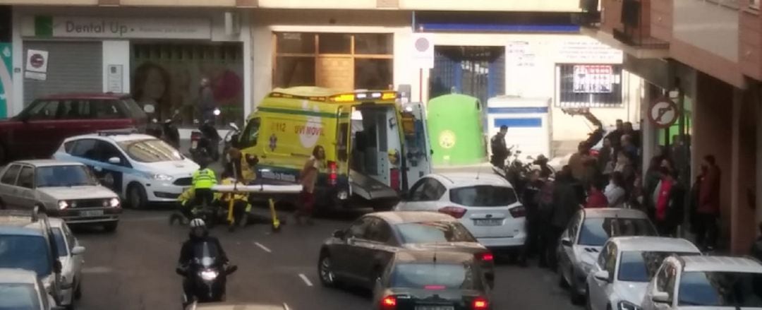 Imagen del accidente en la calle San Agustín con Cruz