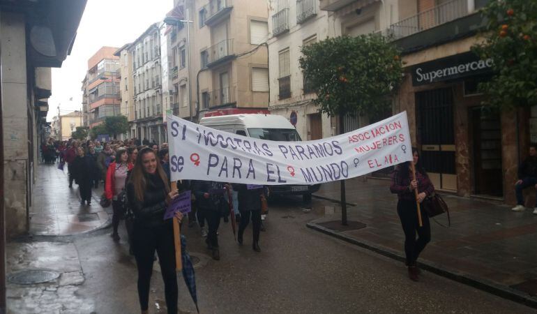 La manifestación a su paso por la calle General Fresneda