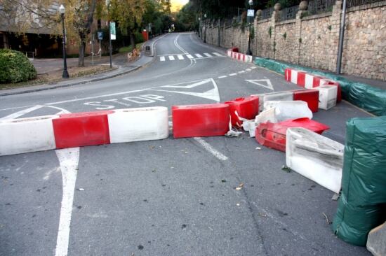 El punt on s'ha produit l'accident a Montjuïc