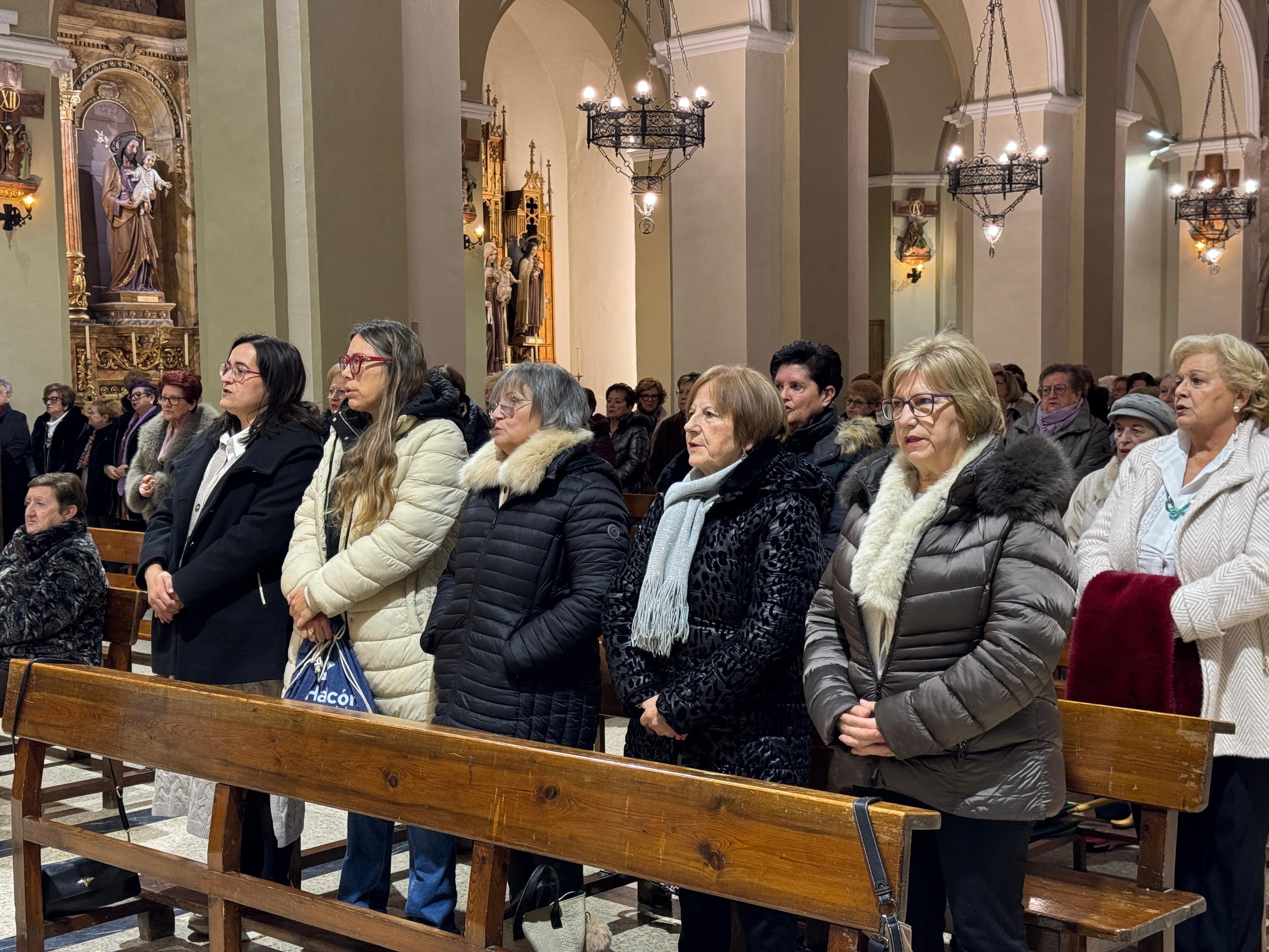 imagen de la misa celebrada en Binéfar en honor a Santa Águeda