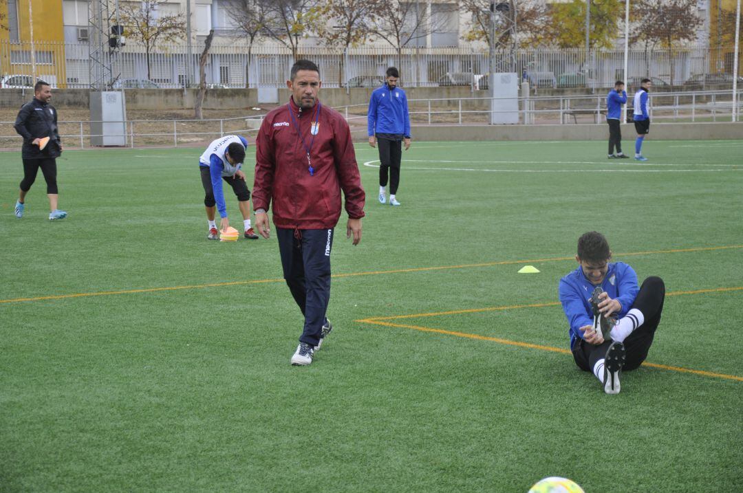 Juan Carlos Gómez durante el entrenamiento en La Granja
