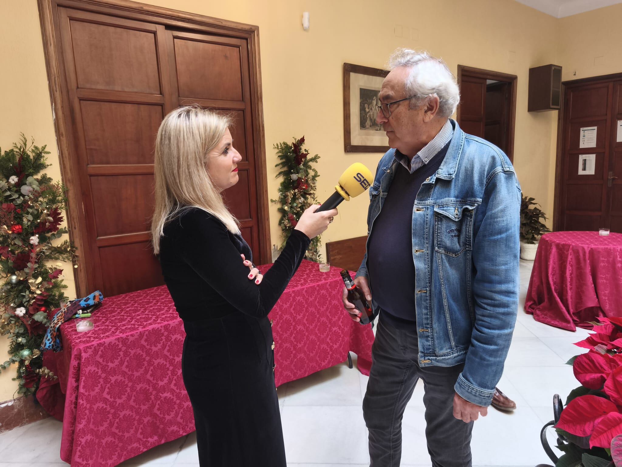 Ruth Delgado, periodista de Radio Jerez, y Pedro Alemán, UGT