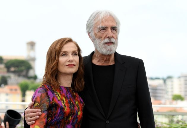 La actriz Isabelle Huppert y el director Michael Haneke