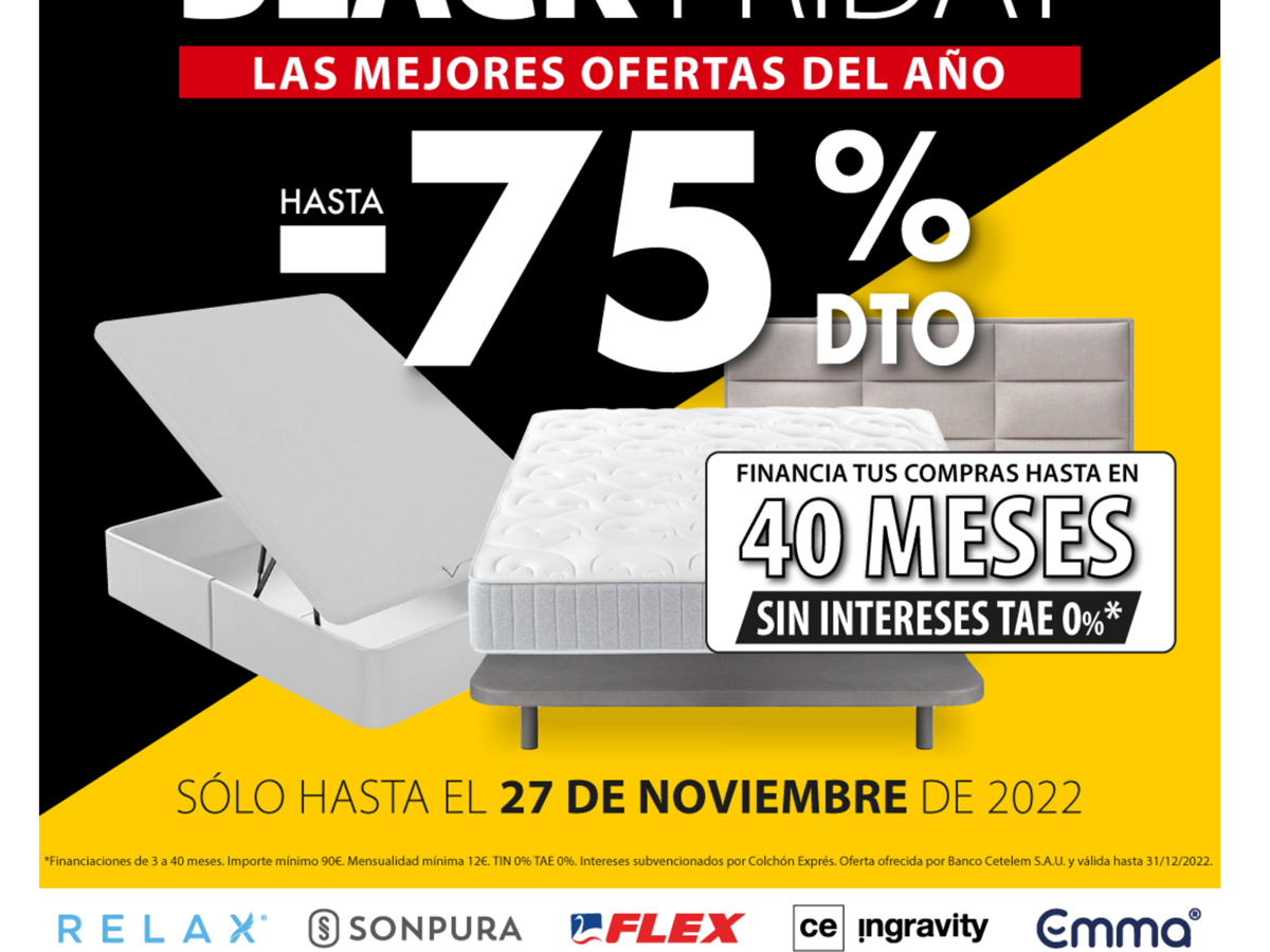 ¡Las Mejores Ofertas de Black Friday en Colchones están en Colchón Exprés!