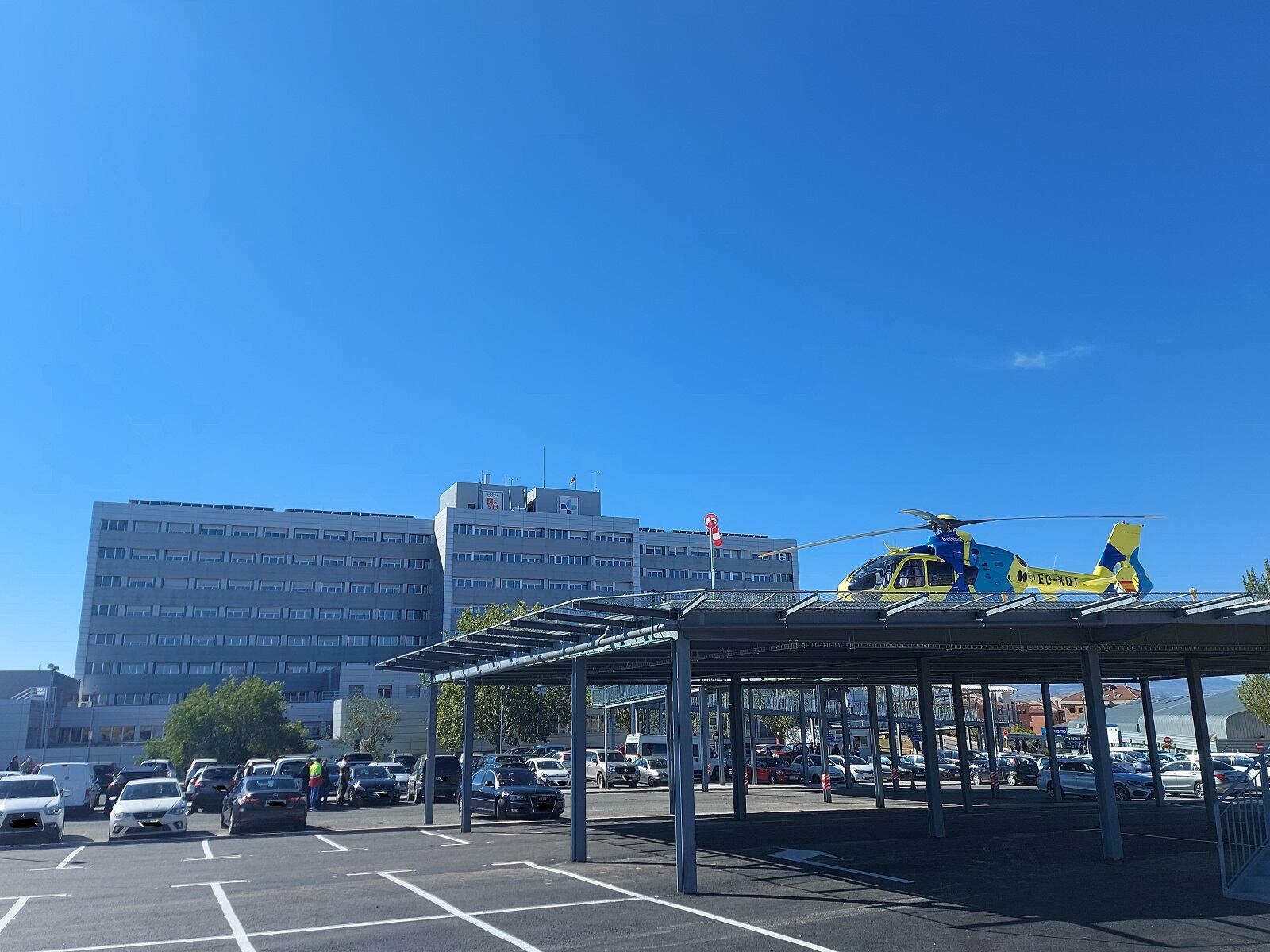 El helipuerto del Hospital Nuestra Señora de Sonsoles está conectado directamente con el servicio de Urgencias
