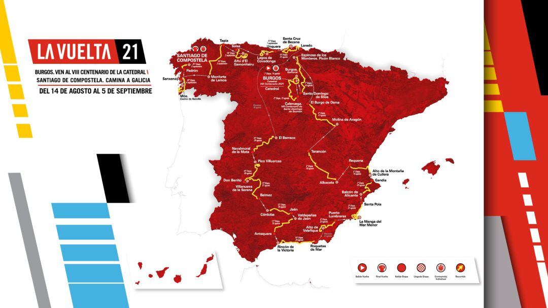 Recorrido de la Vuelta ciclista a España 2021 