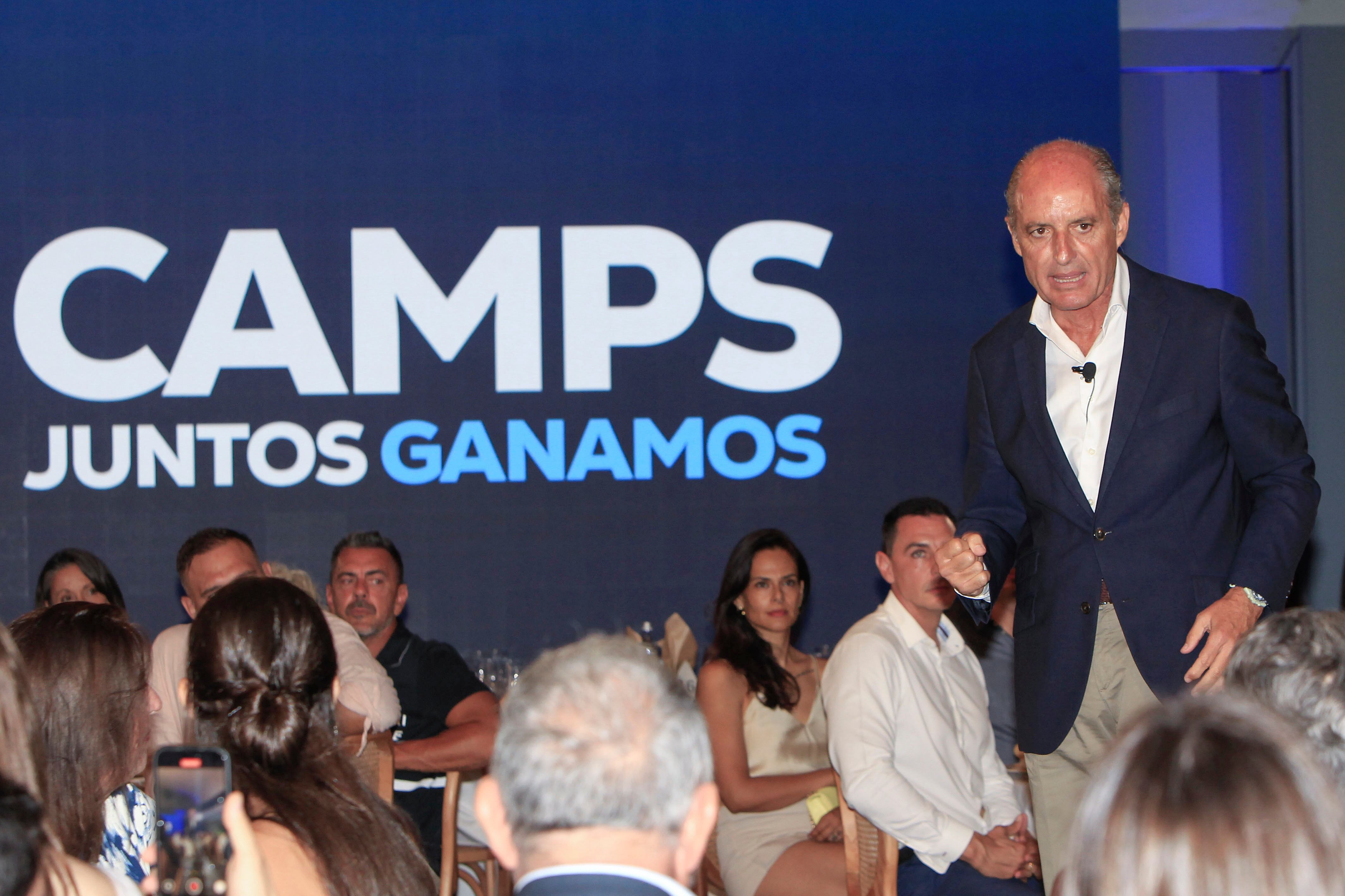 ALICANTE (COMUNIDAD VALENCIANA). 05/09/2025.- El expresidente de la Comunidad Valenciana, Francisco Camps, durante el acto que ha celebrado con simpatizantes del PPCV hoy viernes en Alicante. EFE/Morell.