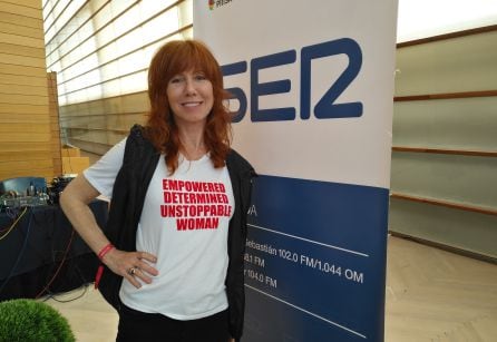 Uschi Henkes con su camiseta reivindicativa