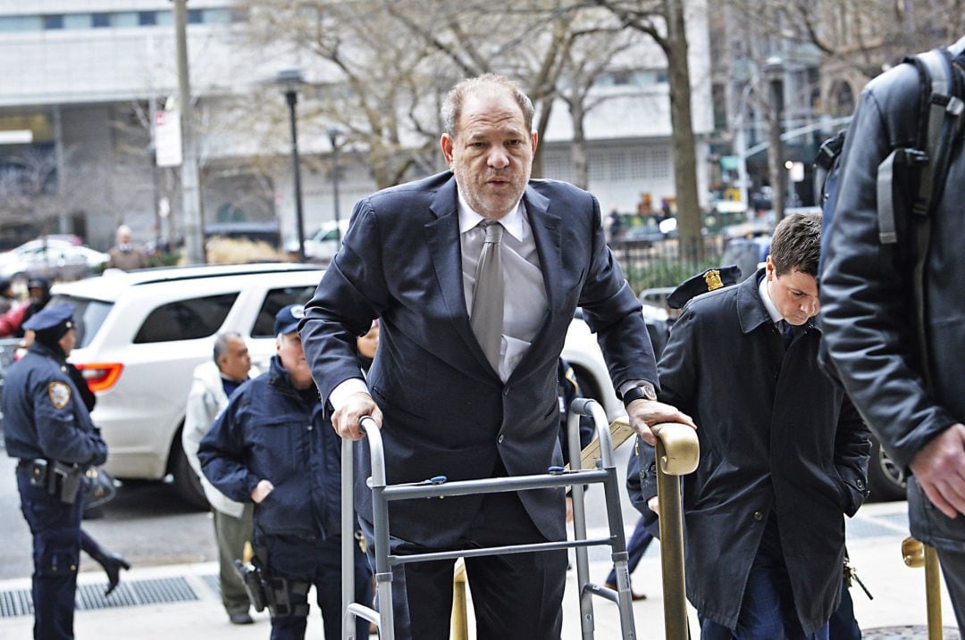 Harvey Weinstein, a la entrada del juicio.