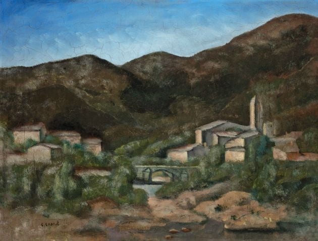 Óleo &#039;Varallo vecchio&#039; de Carlo Carrà, 1924.