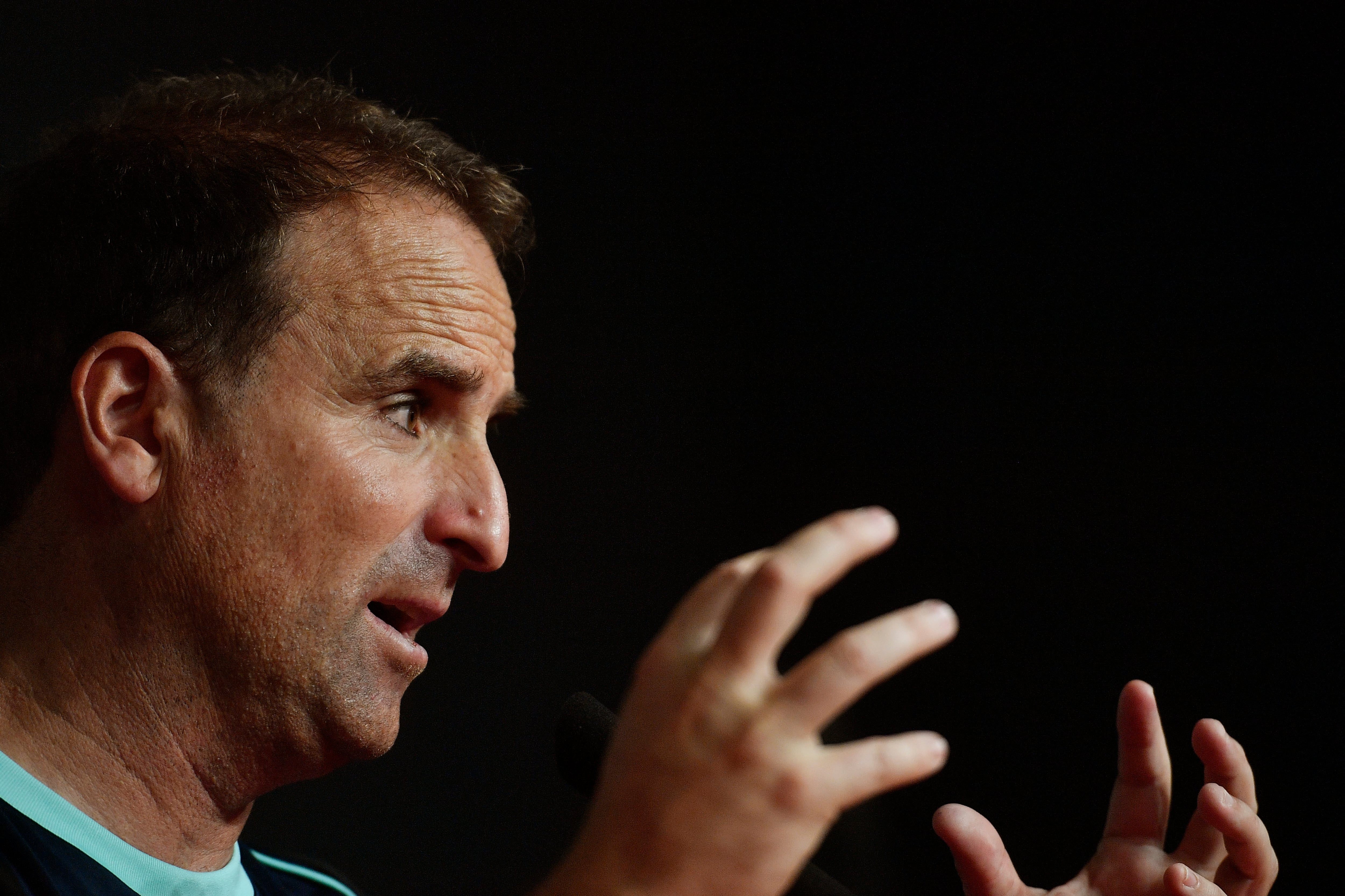 PALMA DE MALLORCA, 19/10/2024.- Rueda de prensa del entrenador del RCD Mallorca Jagoba Arrasate en Son Moix, Palma de Mallorca, este sábado. EFE/ Miquel A. Borràs
