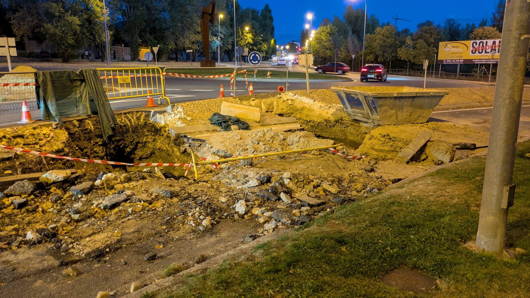 Avería en la rotonda del Espolón (Segovia)