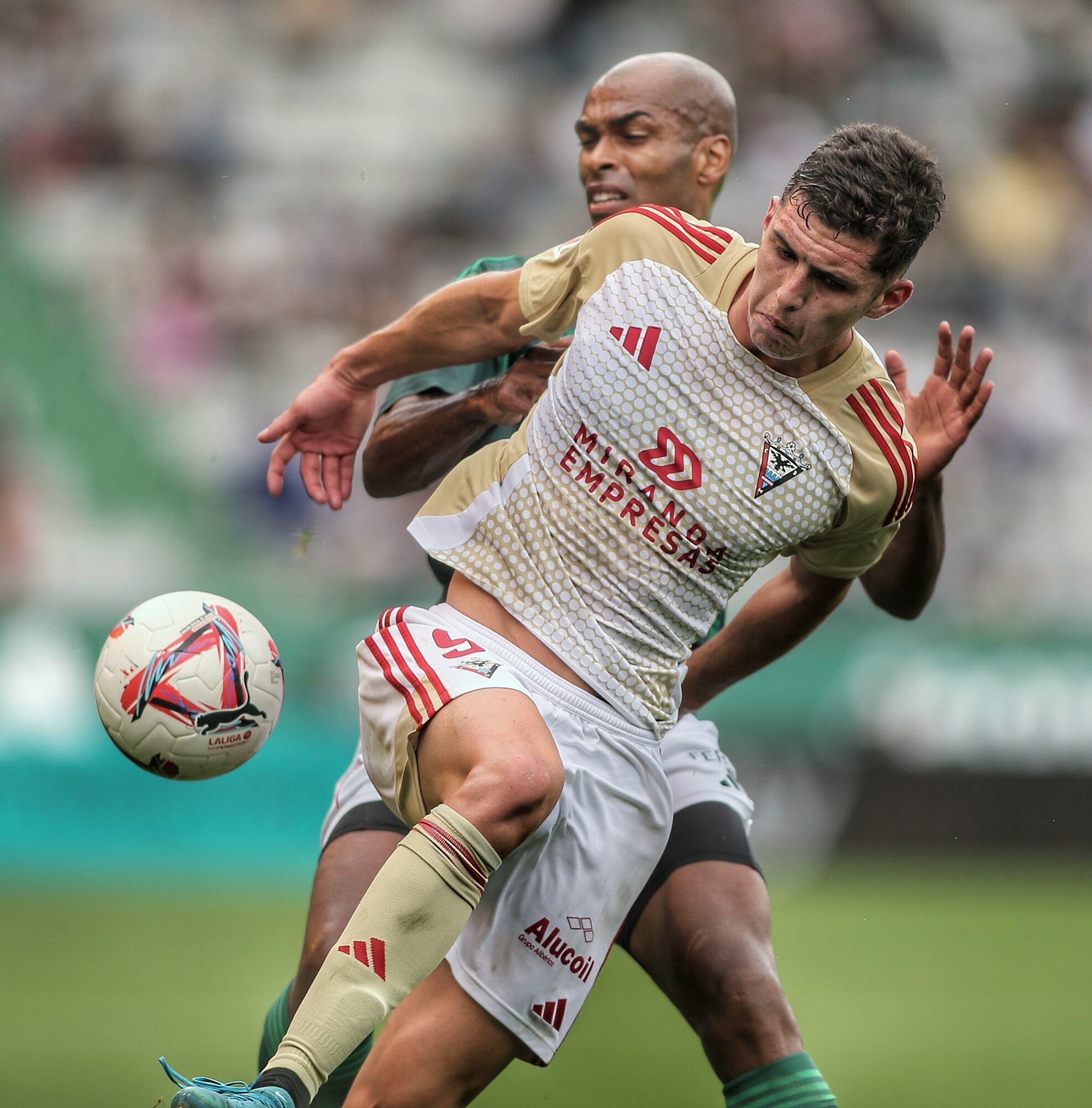 Naldo, en una imagen del Racing-Mirandés de A Malata (foto: Mero Barral / Cadena SER)