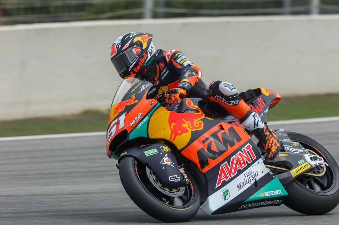 Pedro Acosta durante los entrenamientos en el Circuito de Jerez