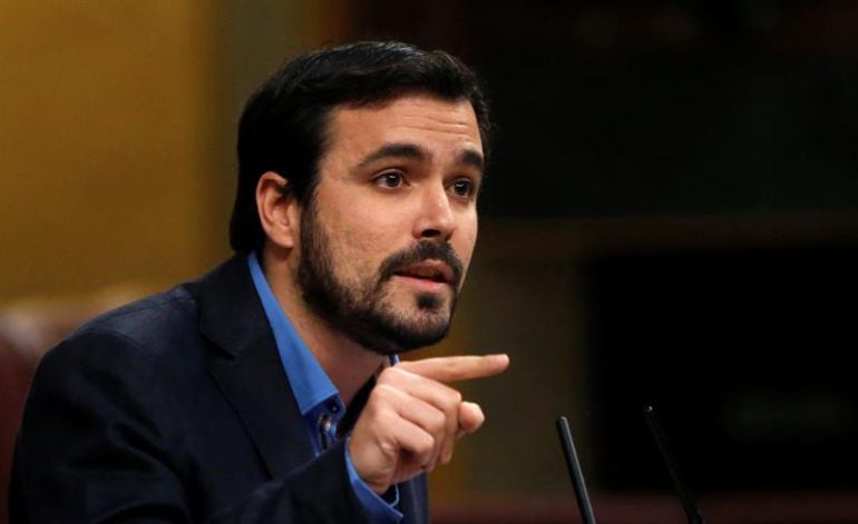 Alberto Garzón, durante una intervención en el Congreso de los Diputados