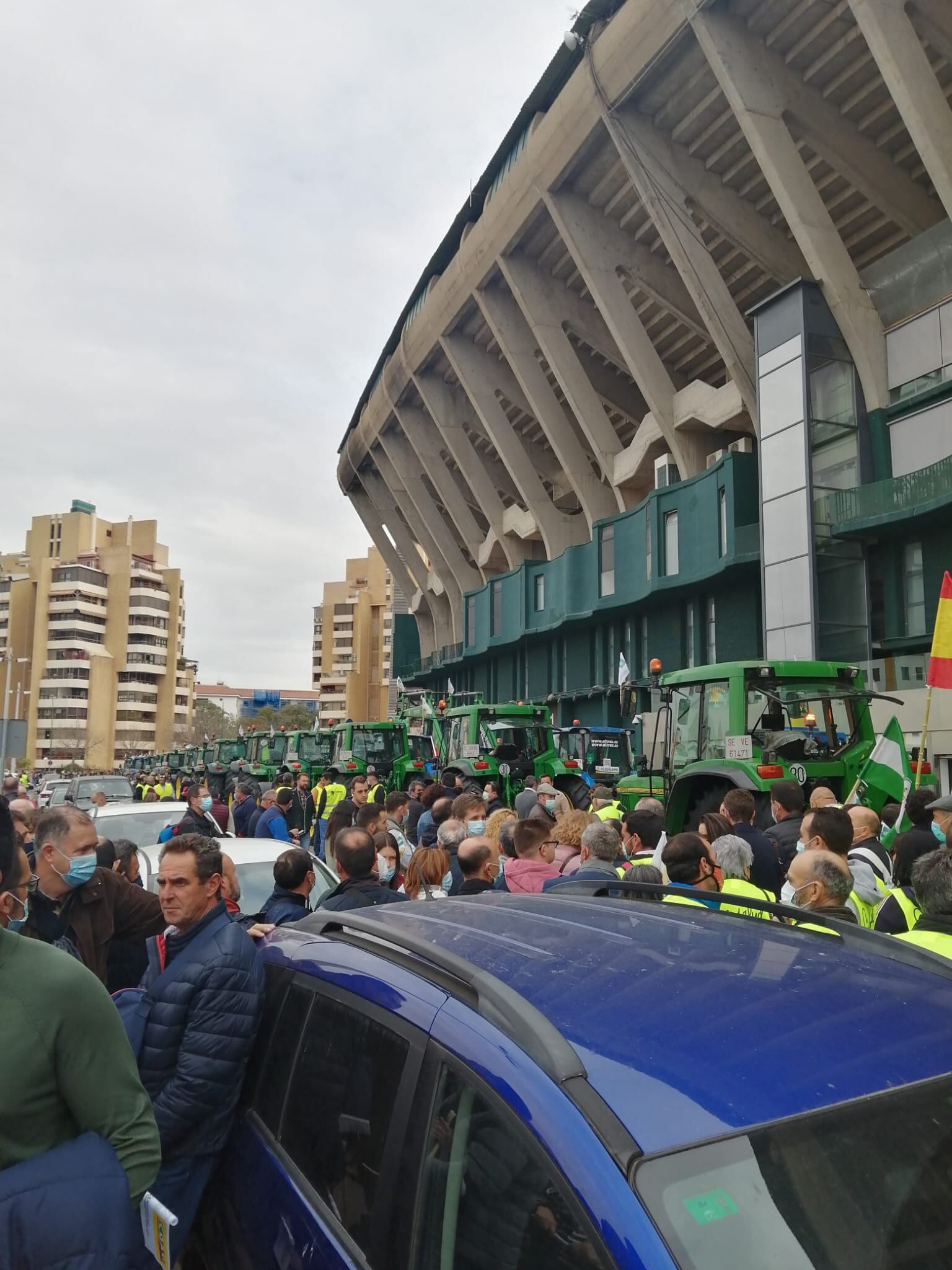 Agricultores y ganaderos se manifiestan en Sevilla.