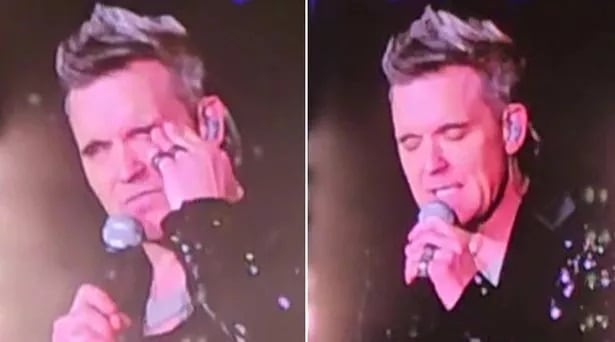 Robbie Williams rompe a llorar en pleno concierto en Sydney / Twitter: @DailyMirror