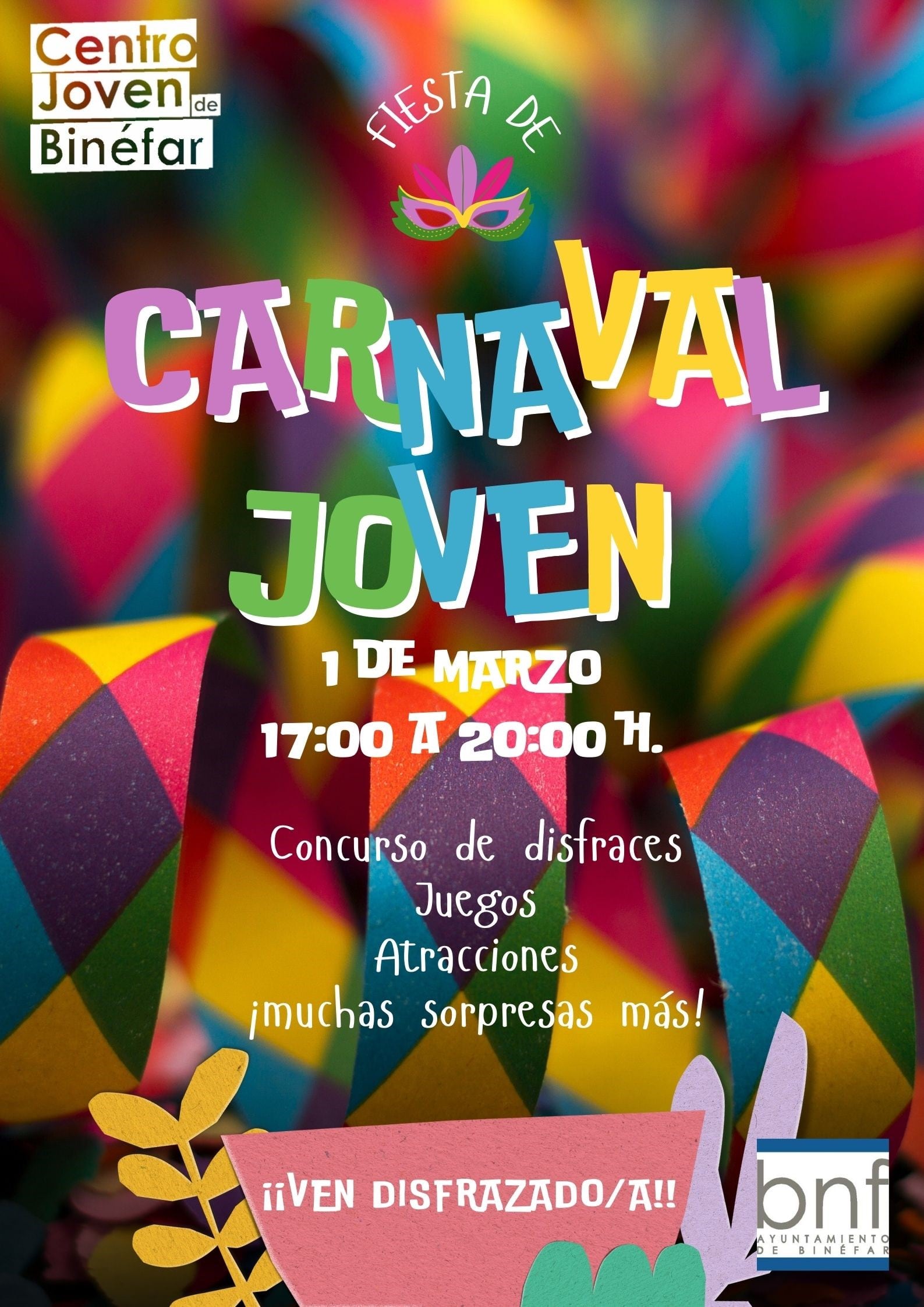 Cartel del carnaval joven de Binéfar