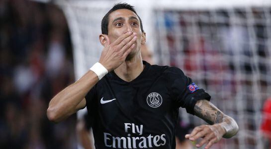 Di María celebra su gol en París