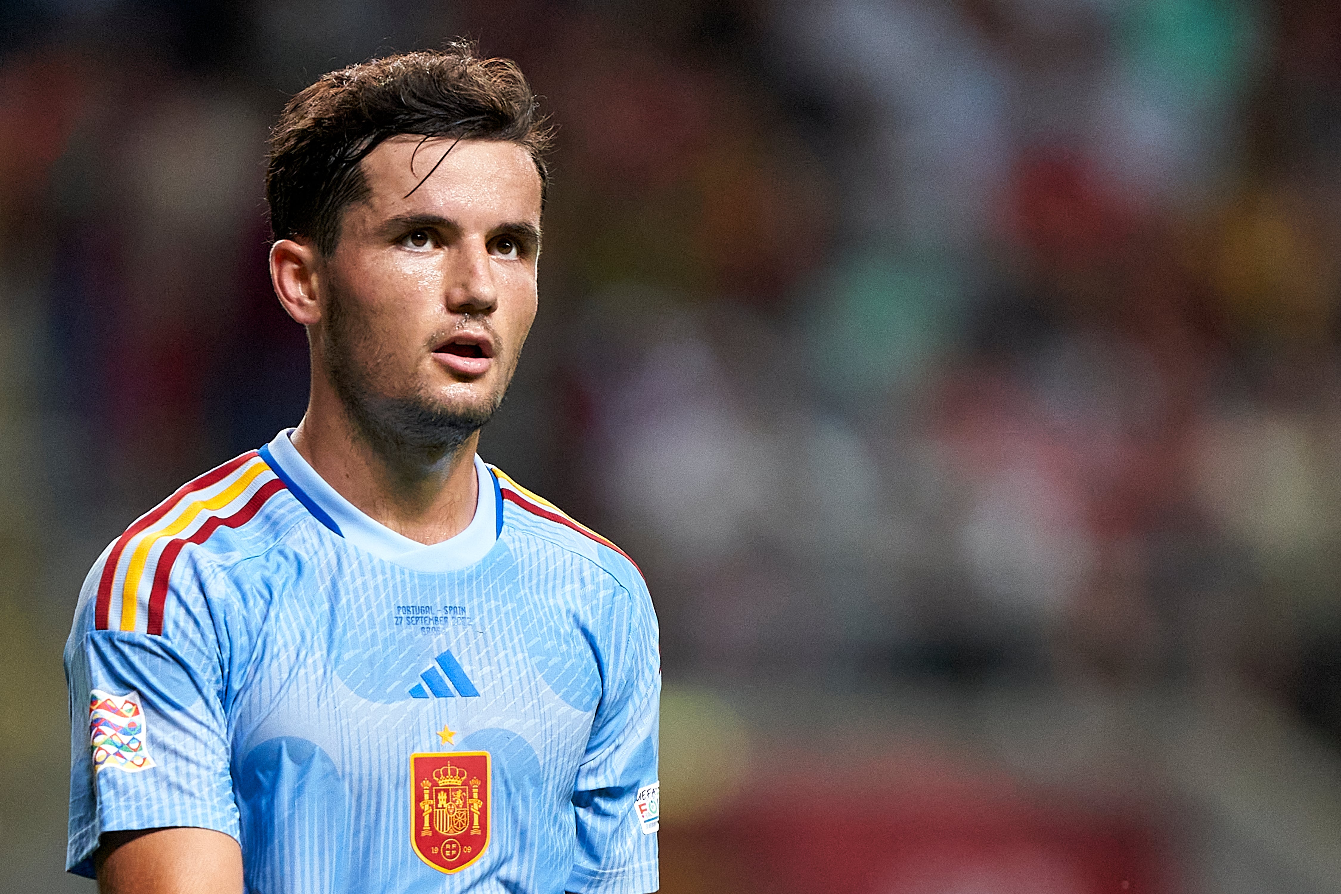 Hugo Guillamón, durante el partido de Nations League de España contra Portugal