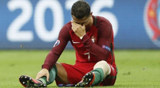 Cristiano, entre lágrimas al no poder continuar en la final