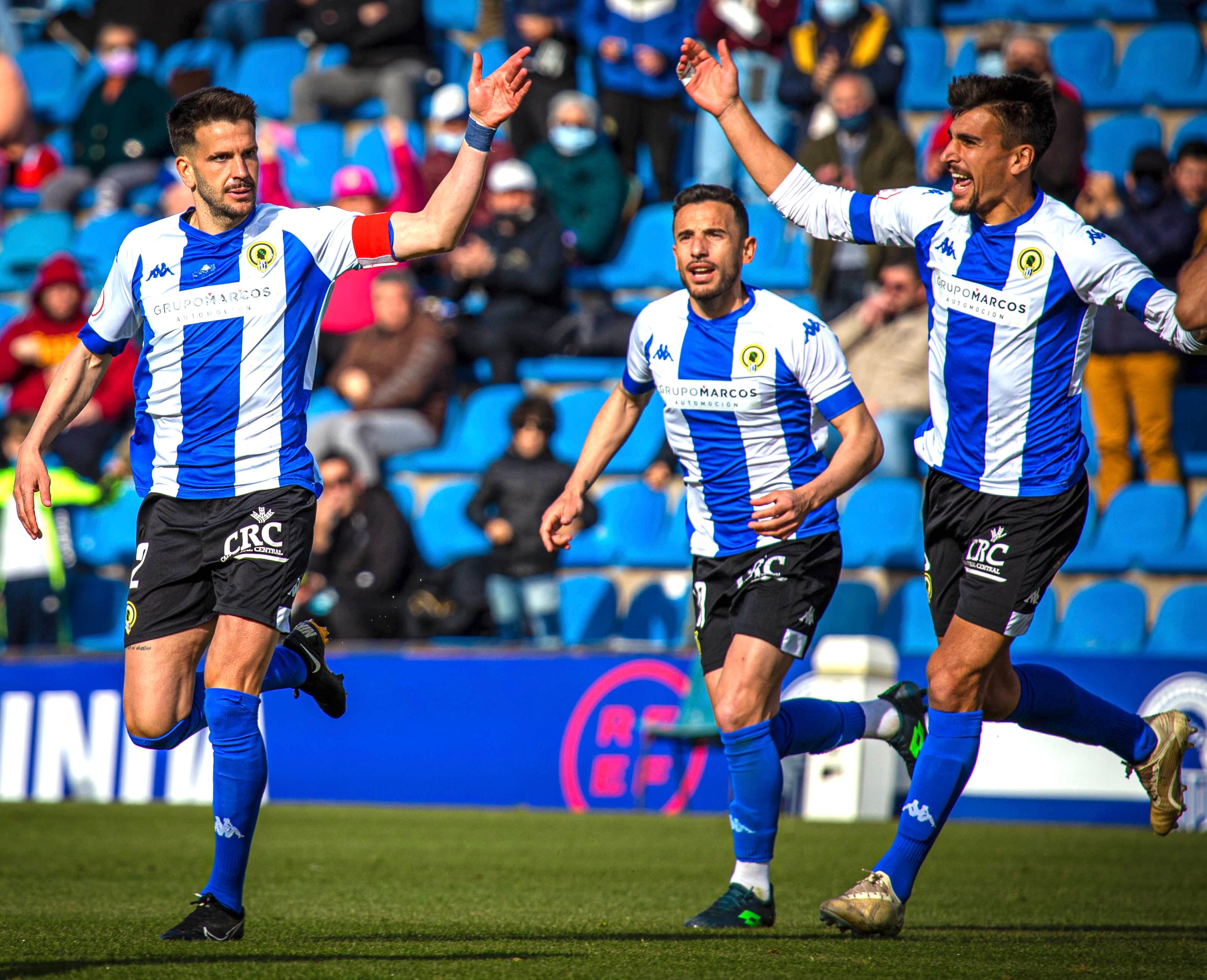 Raúl Ruiz, Diego Jiménez y José Manuel, jugadores del Hércules CF