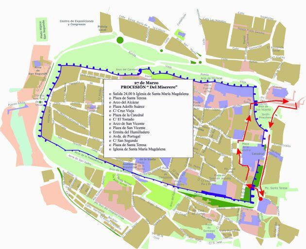 Recorrido de la Procesion del Miserere