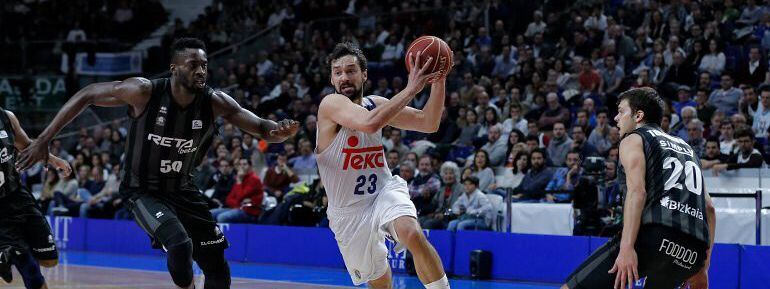 Sergi Llull, en un lance del partido ante Bilbao Basket