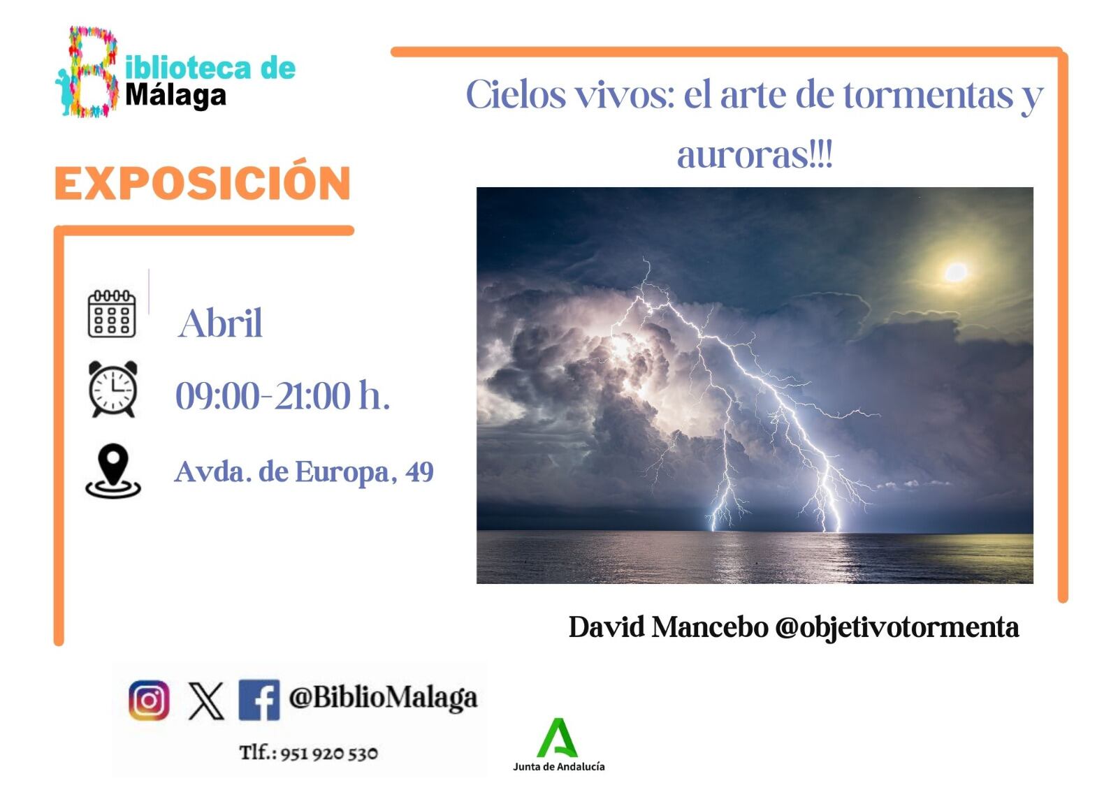 Cartel que anuncia la exposición en Málaga