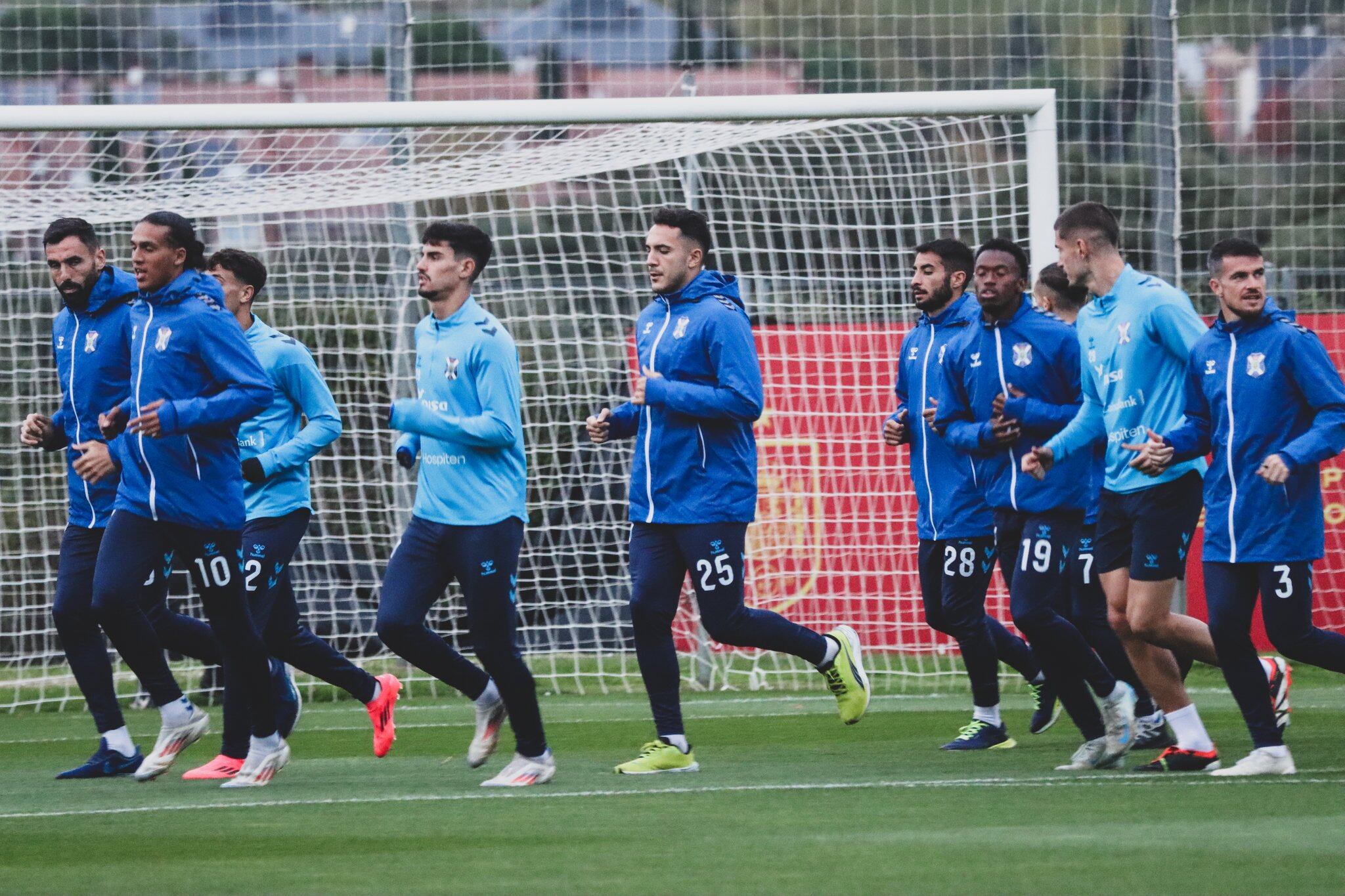 Los blanquiazules han entrenado en Madrid antes del partido de Copa del Rey de este jueves.