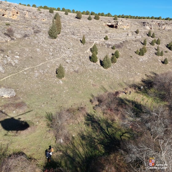 Rescatan en helicóptero a un hombre herido en un paraje de Torreiglesias