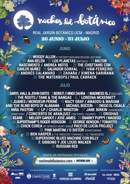 Cartel de las noches del Botánico 2019