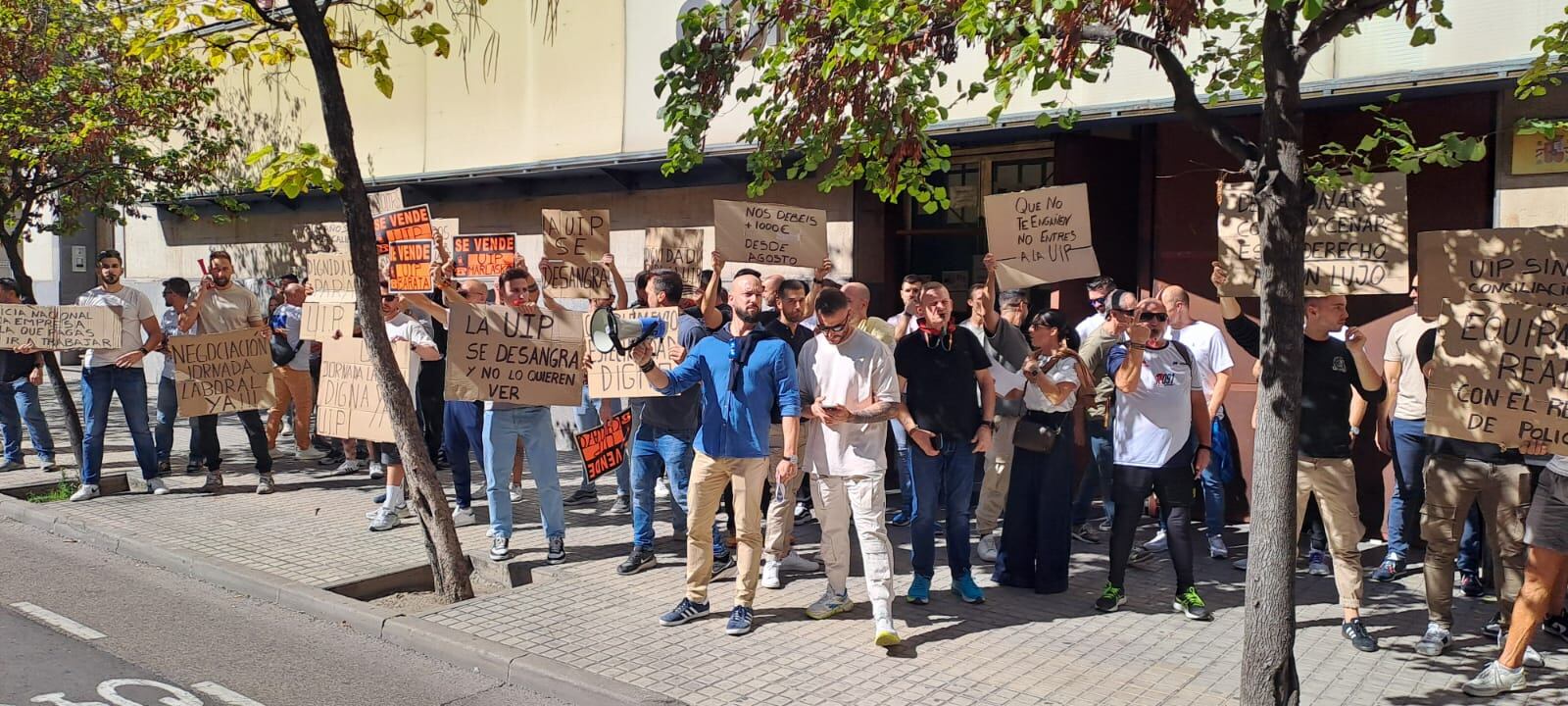Protesta de antidisturbios en Zaragoza