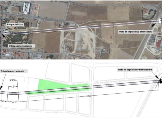 Imagen del nuevo cauce a ejecutar en el entorno del Parque del Este