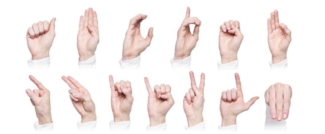 Algunos de los signos utilizados en la lengua para personas sordas