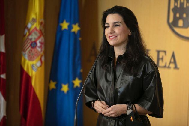 Archivo - La portavoz de Vox en la Asamblea de Madrid, Rocío Monasterio, durante el Pleno de la Asamblea de Madrid