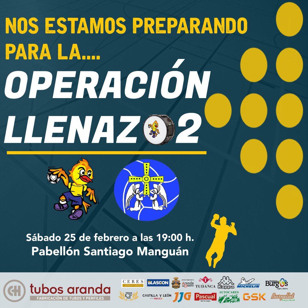 Cartel promocional con el que el Tubos Aranda hace un llamamiento a su afición ante el duelo frente a Oviedo