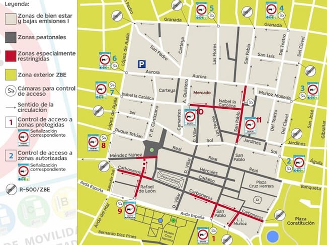 Plano de la zona de bajas emisiones