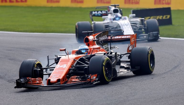 Fernando Alonso, durante la carrera del Gran Premio de Bélgica