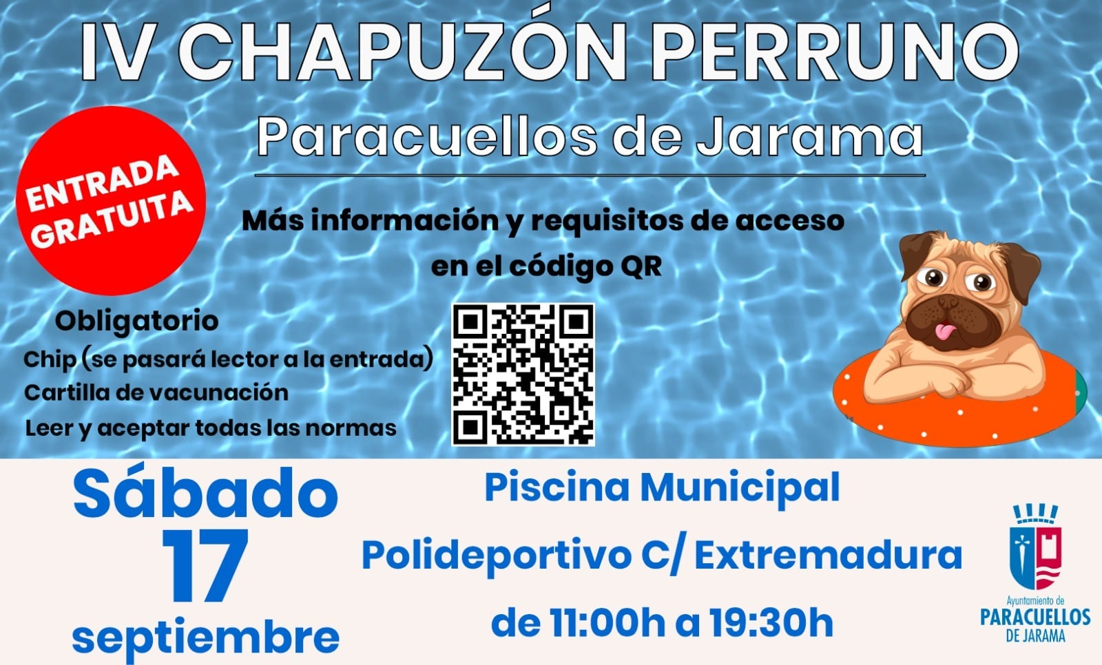 El evento, que ya va por su IV jornada, se desarrollará en las piscinas de la calle Extremadura de 11:00h a 19:30h el 17 de septiembre