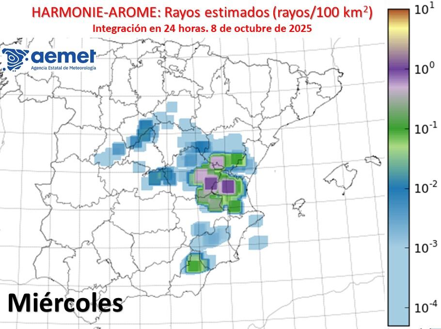 Captura del modelo HARMONIE. Fuente: AEMET CV