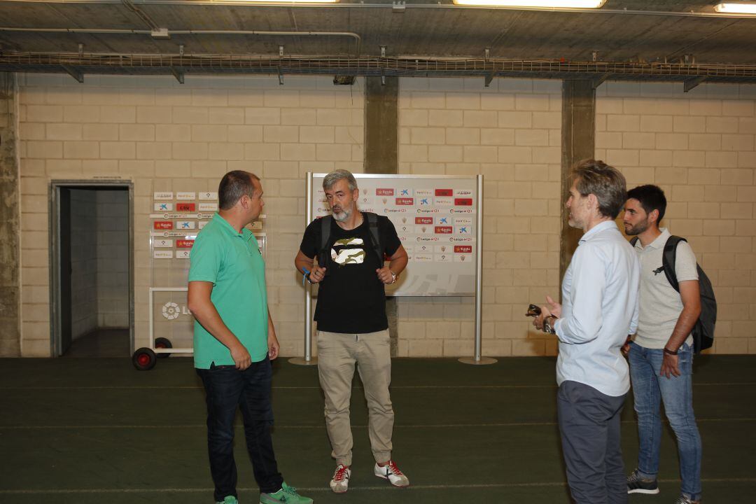 Óscar Fernández en la zona mixta del Mediterráneo.