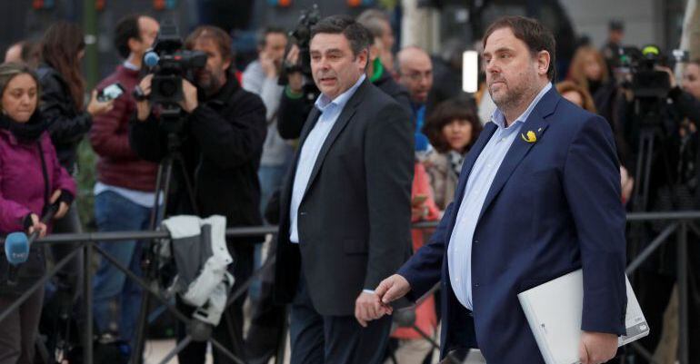 Oriol Junqueras a su llegada a la Audiencia Nacional el 2 de noviembre